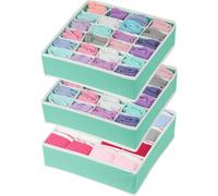 Simple Houseware Closet Drawer Organizer for Clothes Socks and Underware 3 Pack Turquoise