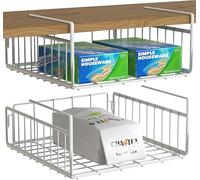 Simple Houseware Confezione da 2 cestini sotto Il ripiano, Bianchi