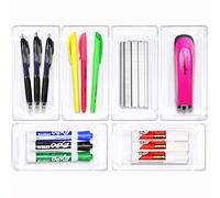 Simple Houseware Confezione da 6 organizzatori per cassetti in plastica Trasparente, 3,25x 6,12