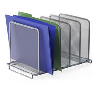 Simple Houseware Expandable 5 Section Upright File Sorter Organizer Silver