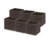 Simple Houseware Foldable Cube Storage Bin Brown - 6 Pack
