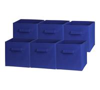 Simple Houseware Foldable Cube Storage Bin Dark Blue - 6 Pack