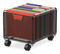 Simple Houseware Stackable Mesh Hanging File Organizer with Wheels Black