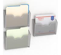 Simple Houseware Supporto da parete per organizer per file con tasca singola, argento - Confezione da 3