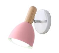 Simple Iron Stairs Wall Sconces Modern Wood Vanity Mount Lights E26/E27 Base Balcony Lamps for Kids Room Study Bedroom Bedside