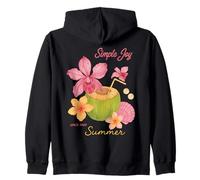 Simple Joy Summer - Spiaggia floreale tropicale al cocco Felpa con Cappuccio