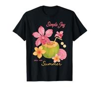 Simple Joy Summer - Spiaggia floreale tropicale al cocco Maglietta