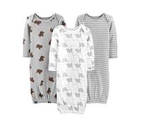 Simple Joys by Carter's 3-Pack Neutral Cotton Sleeper Gown Coperta indossabile, Dinosauri/Orsi/Righe, 0 Mesi (Pacco da 3) Bimba