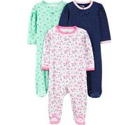 Simple Joys by Carter's 3-Pack Sleep And Play Dormienti, Bianco Fiori/Blu Marino Pois/Verde Menta Floreale, 0 Mesi (Pacco da 3) Bimba