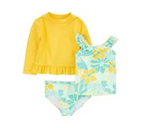 Simple Joys by Carter's 3-Piece Assorted Rashguard Sets Set di Rash Guard, Giallo/Verde, 12 Mesi (Pacco da 3) Bambine