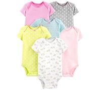 Simple Joys by Carter's 6-Pack Short-Sleeve Bodysuit Body, Multicolore/A Pallini/Anatre/Floreale/Righe, Prematuro (Pacco da 6) Bimba