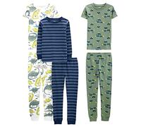 Simple Joys by Carter's 6-Piece Snug Fit Cotton Pajama Set Pigiama, Blu/Verde/Dinosauri, 4-5 Anni (Pacco da 3) Bambino