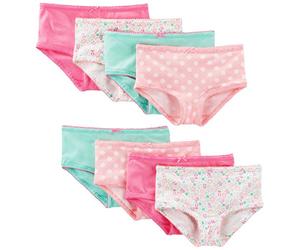 Simple Joys by Carter's 8-Pack Underwear Biancheria Intima, Multicolore/Floreale/Pois, 4-5 Anni (Pacco da 8) Bambine e Ragazze