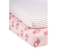 Simple Joys by Carter's Baby 2-Pack Cotton Crib Sheets Costumi per Neonati, Elefanti/Stelle, Taglia Unica (Pacco da 2) Unisex-Bambino