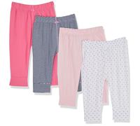 Simple Joys by Carter's Baby Girls' 4-Pack Pant Navy Stripe/Pale Peach/Pink/White Dots Neonata