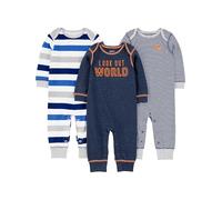 Simple Joys by Carter's Bimbo 0-24 Tuta intera Not Applicable, Blu (Gray/Multi Stripe/Navy Stripe), (Taglia Produttore: 6-9 mesi)