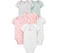Simple Joys by Carter's Body a Maniche Corte da Bambina, Confezione da 6, Multicolore/Gatto/Pois/Floreale, Prematuro