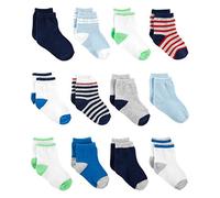 Simple Joys by Carter's Calzettoni Unisex Bimbi, 12 Paia, Multicolore/Righe, 3-12 mesi