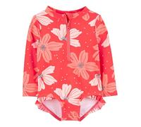 Simple Joys by Carter's Costume da bagno intero da ragazza a maniche lunghe con cerniera, Rosa floreale, 4 anni
