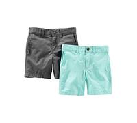 Simple Joys by Carter's Flat Front Shorts, Pack of 2 Pantaloncini, Grigio/Verde Menta, 5 Anni (Pacco da 2) Bimbo
