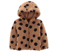 Simple Joys by Carter's Giacca Con Cappuccio In Sherpa Bambina, Marrone Nero A Pallini, 2 anni