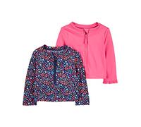 Simple Joys by Carter's Rashguard per bambine e bambini, confezione da 2, Navy Floral/Rosa, 4 anni
