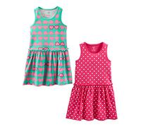 Simple Joys by Carter's - Set vestitini da neonata e bambina, a maniche corte e senza maniche, confezione da 2 ,Hearts/Dots ,US 4T (EU 104-110)