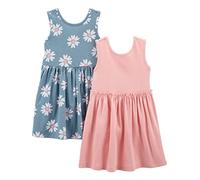 Simple Joys by Carter's Short-Sleeve And Sleeveless Dress Sets, Pack of 2 Abito da Gioco, Azzurro Opaco Floreale/Rosa, 6 Anni Bambine e Ragazze
