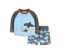Simple Joys by Carter's Swimsuit Trunk And Rashguard Set Rash Guard, Azzurro Balene/Nero, 6-9 Mesi Bimbo