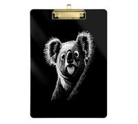 Simple line Art Koala Clip Board Binder Organizer Trasparente per i compiti Pediatrici Dimensioni 9 x 12.5 Tabla para escribir con Clip