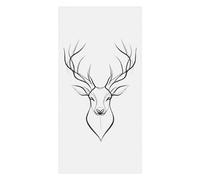 Simple Line Drawing Of A Deer Head Asciugamano Da Bagno Leggero Asciugamani Antisabbia Telo Mare Per Palestra Sauna Campeggio 80X130Cm