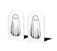 Simple Line - Fermalibri vintage a forma di fantasma, 2 pezzi, in legno, per biblioteche di casa e ufficio