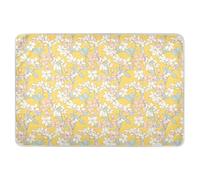 Simple Line - Tappetino per pannolini, motivo floreale, colore: giallo e bianco, impermeabile, per bambini, ragazzi, ragazze, 132 x 86,4 cm