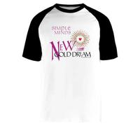 Simple Minds New Gold Dream T-Shirt Bianca A Maniche Corte con Maglietta da Baseball Unisex