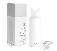 Simple Modern Borraccia Termica con Cannuccia e Tappo a Sorso | Bottiglia Acqua in Acciaio Inossidabile Isolato per Sport e Palestra | Summit | 950ml | Winter White