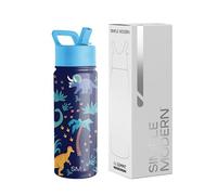 Simple Modern Borracia con Cannuccia per Bambini | Borraccia Acciaio Inossidabile Isolato Riutilizzabile per Bambina e Bambini e scuola | Summit | 530ml | Jurassic Jungle