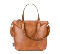 Simple Modern Borsa tote da donna in pelle vegana, grande, marrone, da lavoro, con cerniera superiore, per viaggi, scuola, insegnanti, borsa a tracolla con tracolla, scomparti e tasche, marrone,