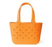 Simple Modern Grande borsa da spiaggia | Borsa impermeabile in gomma con tasca con cerniera per viaggi, piscina, barca, generi alimentari, sport | crema Orangsicle