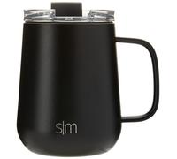 Simple Modern Tazza da Caffè Freddo in Acciaio Inossidabile Isolata con Manico,Tazza da Caffè Freddo in Acciaio Inossidabile Isolata,Regali per Donne & Uomini,Voyager Collezione,350ml,Midnight Black