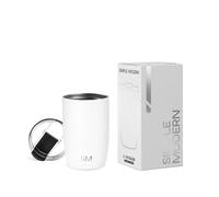 Simple Modern Tazza da Viaggio per Caffè con Coperchio a Ribalta, Tazza da Caffè Freddo in Acciaio Inossidabile Isolata, Regali per Donne & Uomini, Voyager Collezione, 350ml, Winter White