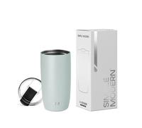 Simple Modern Tazza da Viaggio per Caffè con Coperchio a Ribalta, Tazza da Caffè Freddo in Acciaio Inossidabile Isolata, Regali per Donne & Uomini, Voyager Collezione, 470ml, Sea Glass Sage
