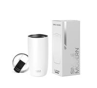 Simple Modern Tazza Termica Caffe con Coperchio a Ribalta | Tazza Viaggio Caffè Freddo Termica in Acciaio Inossidabile Isolata | Regali per Donne & Uomini | Voyager | 470ml | Winter White
