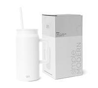 Simple Modern Tazza Termica con Cannuccia e Manico | Bicchiere Termico Grande in Acciaio Inossidabile Isolato | Regali per Donne & Uomini | Trek | 1480ml | Winter White