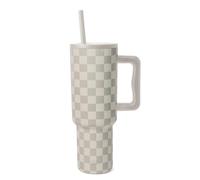 Simple Modern Tazza Termica con Cannuccia e Manico | Bicchiere Termico in Acciaio Inossidabile Isolato | Regali per Donne & Uomini | Trek | 1180ml | Checkmate