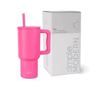 Simple Modern Tazza Termica con Cannuccia e Manico | Bicchiere Termico in Acciaio Inossidabile Isolato | Regali per Donne & Uomini | Trek | 890ml | Raspberry Vibes