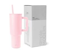 Simple Modern Tazzo Termico con Manico e Cannuccia, Bottiglia d'Acqua in Acciaio Inossidabile Isolato, Regali per Donne & Uomini, Trek Collezione, 1180ml, Blush