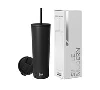 Simple Modern Tazza Termica da Viaggio con Cannuccia e Coperchio | Bicchiere Termico in Acciaio inossidabile Isolato | Regali per Donne | Classic | 830ml | Midnight Black
