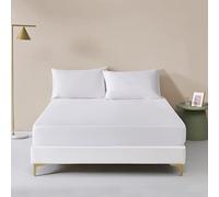 Simple&Opulence 100% Bamboo Viscose Foglio di fissaggio, Easy Care e Durable Lenzuola con Pocket Extra Deep (137x190cm, bianco di bambù)