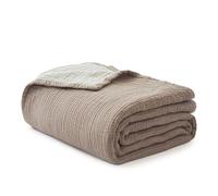 Simple&Opulence Coperta in 100% mussola di cotone, per letto king size, leggera e traspirante, a 4 strati, per letto, divano, campeggio, morbida, utilizzabile per tutte le stagioni (colore caffè, 264