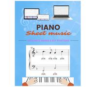 Simple Piano Sheet Music with Note Names & Key Positions (*** WITH APP FOR PRACTICE)